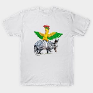 Parrot Riding Baby Armadillo T-Shirt